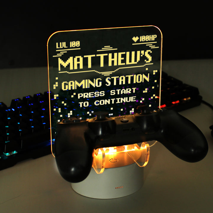 Personalised Gaming Controller Holder LED Colour Changing Light - part of the Gifts Finder Personalised Christmas Decorations collection