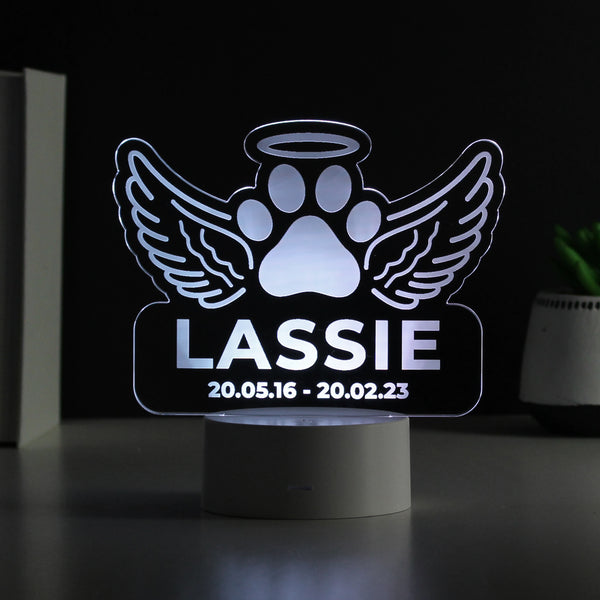 Buy Personalised Pet Memorial Colour Changing LED Light at www.giftsfinder.co.uk