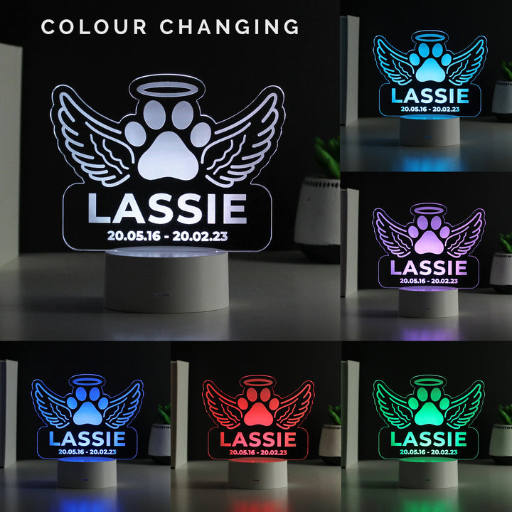 Buy Personalised Pet Memorial Colour Changing LED Light at www.giftsfinder.co.uk