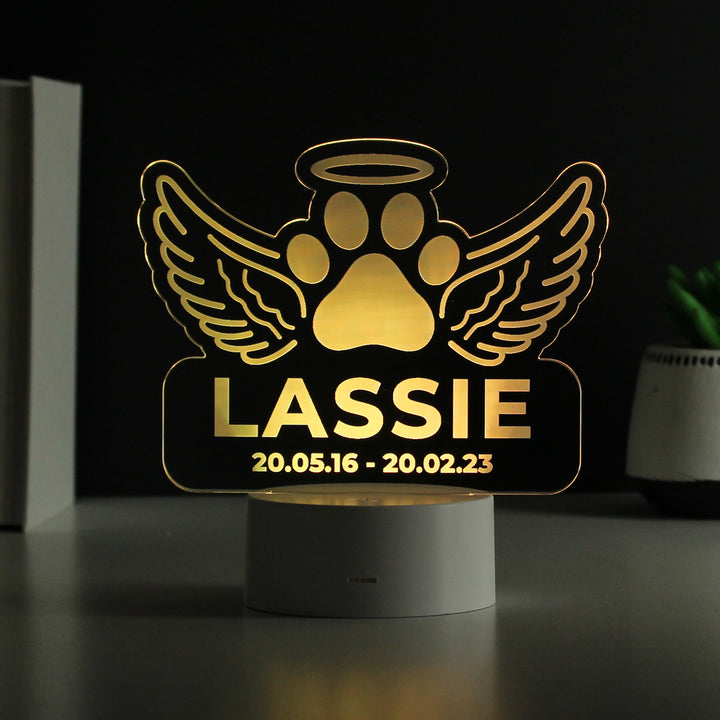 Buy Personalised Pet Memorial Colour Changing LED Light at www.giftsfinder.co.uk