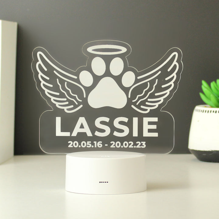 Buy Personalised Pet Memorial Colour Changing LED Light at www.giftsfinder.co.uk