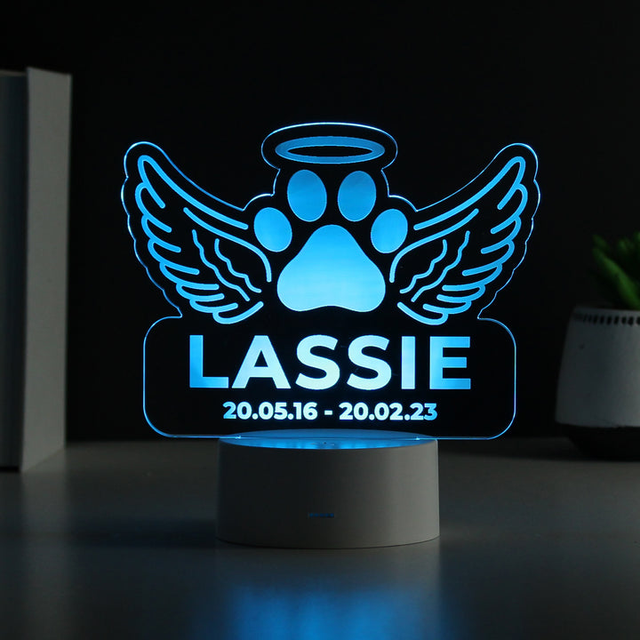 Buy Personalised Pet Memorial Colour Changing LED Light at www.giftsfinder.co.uk