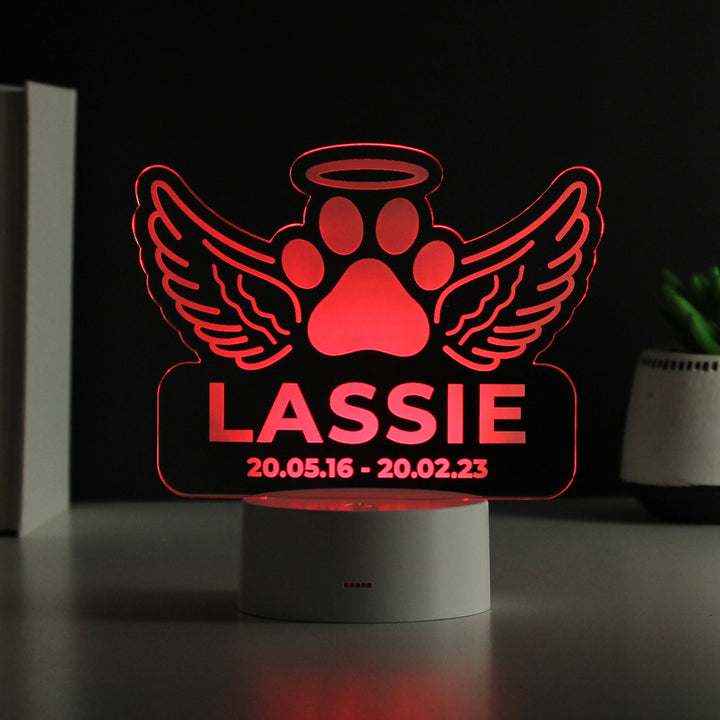 Buy Personalised Pet Memorial Colour Changing LED Light at www.giftsfinder.co.uk