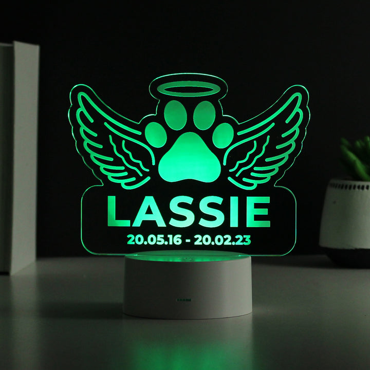 Buy Personalised Pet Memorial Colour Changing LED Light at www.giftsfinder.co.uk