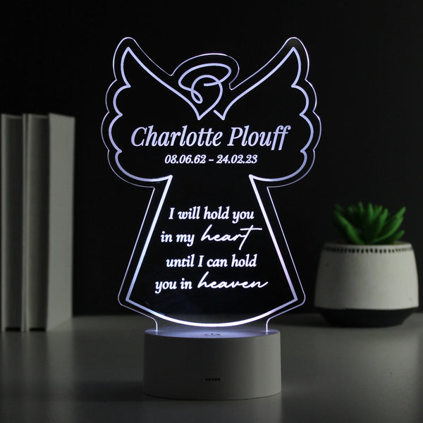 Buy Personalised Angel Memorial Verse Colour Changing LED Light available now at www.giftsfinder.co.uk