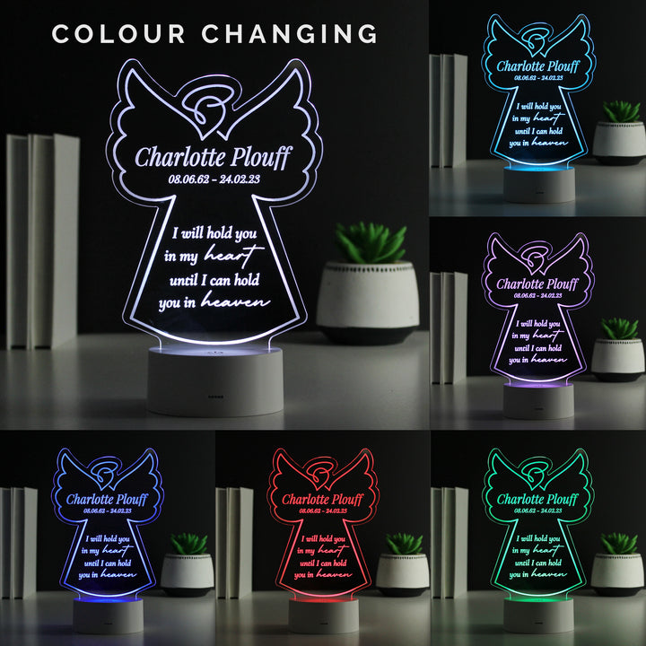 Buy Personalised Angel Memorial Verse Colour Changing LED Light available now at www.giftsfinder.co.uk