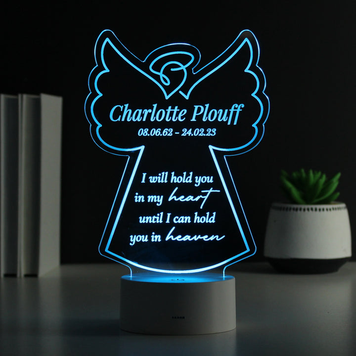 Buy Personalised Angel Memorial Verse Colour Changing LED Light available now at www.giftsfinder.co.uk