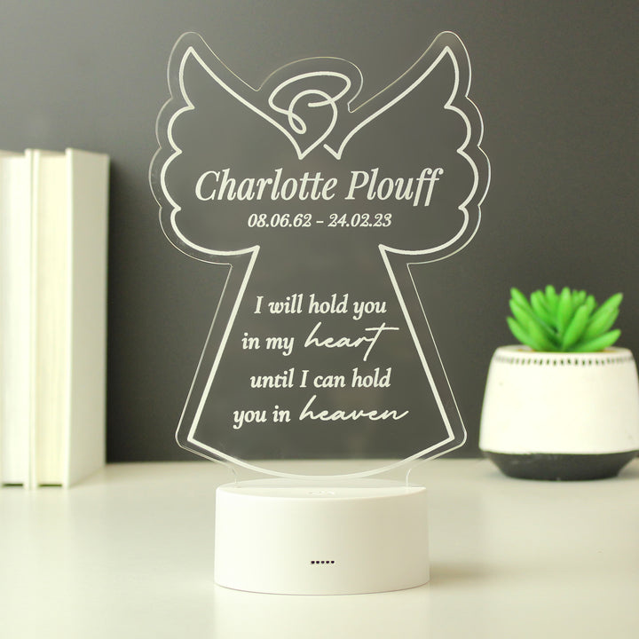 Buy Personalised Angel Memorial Verse Colour Changing LED Light available now at www.giftsfinder.co.uk