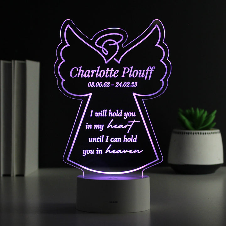 Buy Personalised Angel Memorial Verse Colour Changing LED Light available now at www.giftsfinder.co.uk