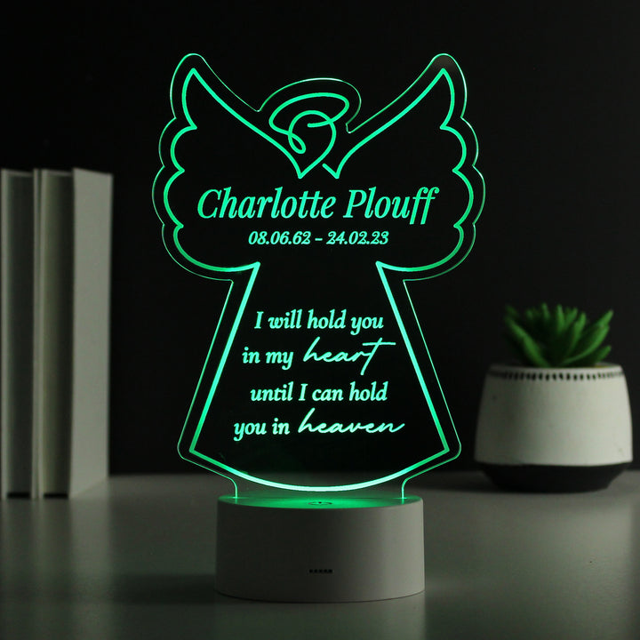 Buy Personalised Angel Memorial Verse Colour Changing LED Light available now at www.giftsfinder.co.uk