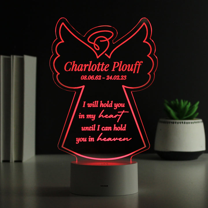 Buy Personalised Angel Memorial Verse Colour Changing LED Light available now at www.giftsfinder.co.uk