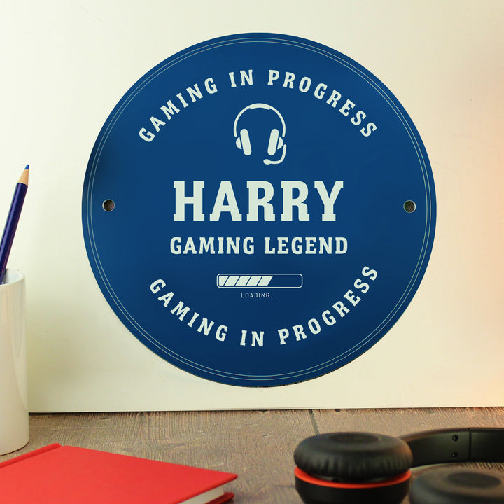 Buy Personalised Gaming Blue Plaque available now at www.giftsfinder.co.uk