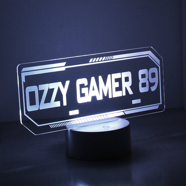 Buy Personalised Gamer Tag LED Colour Changing Night Light available now at www.giftsfinder.co.uk