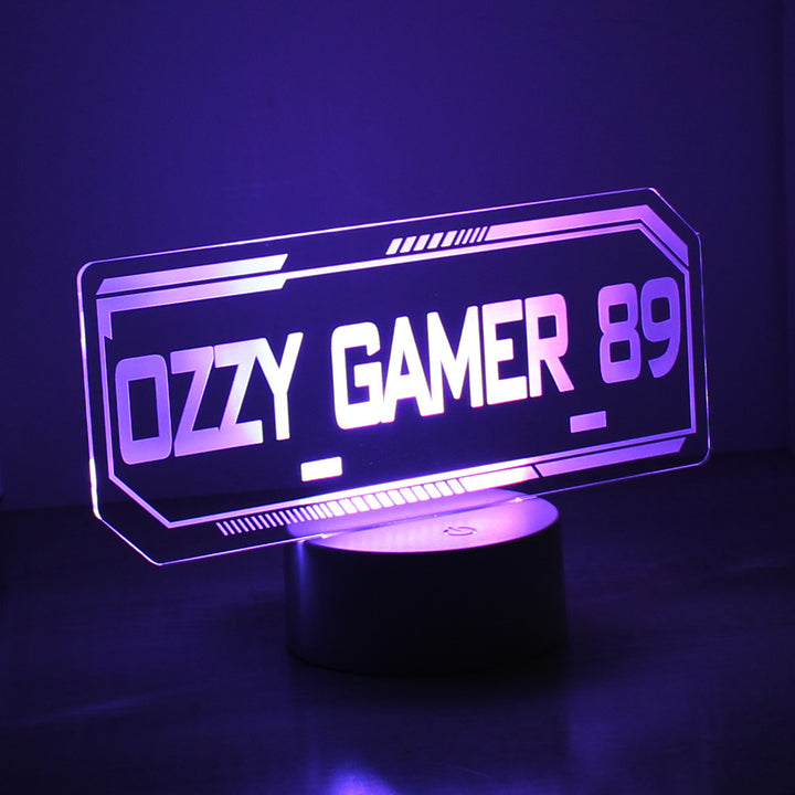 Buy Personalised Gamer Tag LED Colour Changing Night Light available now at www.giftsfinder.co.uk