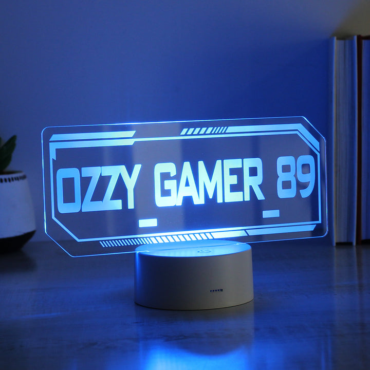 Buy Personalised Gamer Tag LED Colour Changing Night Light available now at www.giftsfinder.co.uk