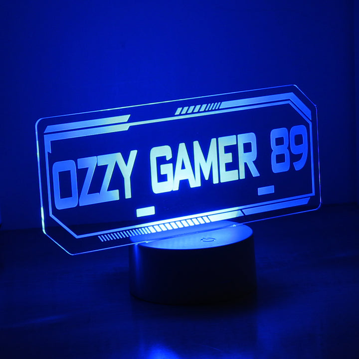 Buy Personalised Gamer Tag LED Colour Changing Night Light available now at www.giftsfinder.co.uk