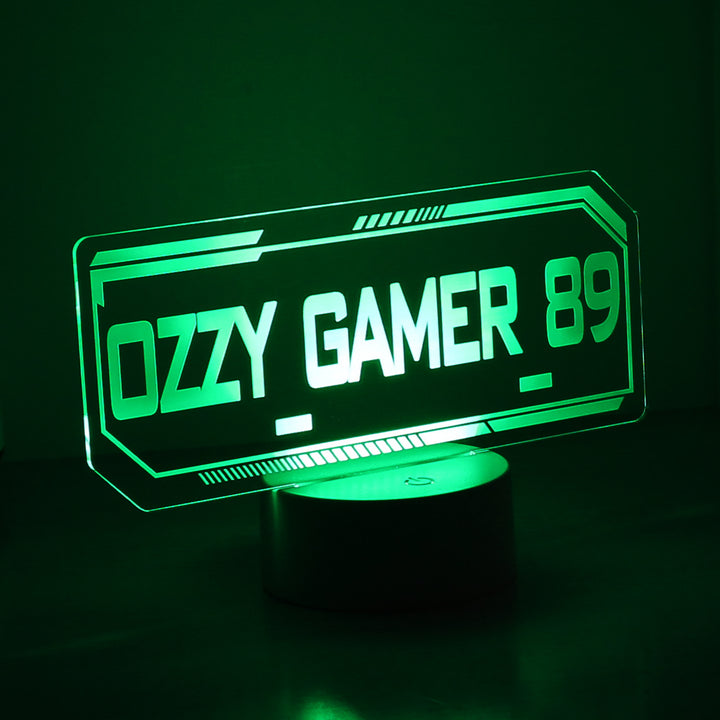 Buy Personalised Gamer Tag LED Colour Changing Night Light available now at www.giftsfinder.co.uk