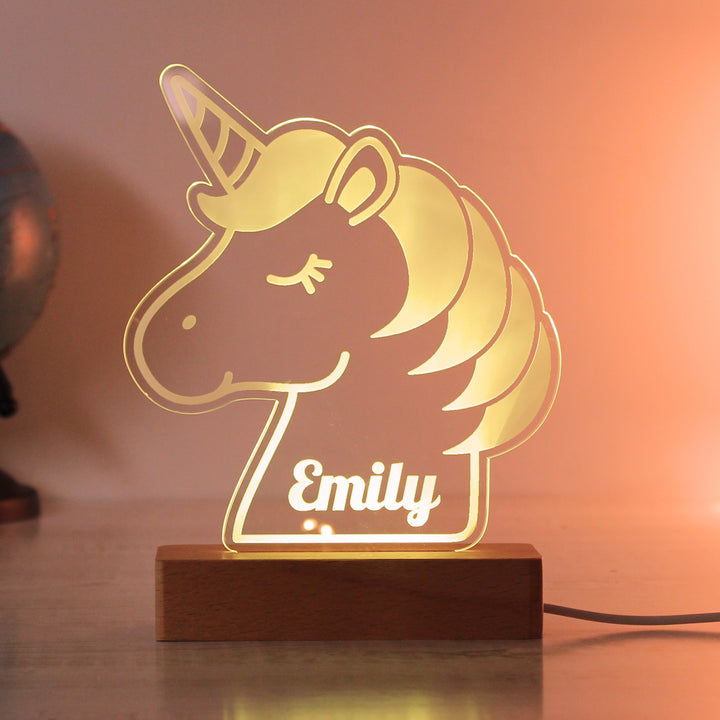 Personalised Unicorn Wooden Based LED Light in gift category Personalised LED Lights & Candles