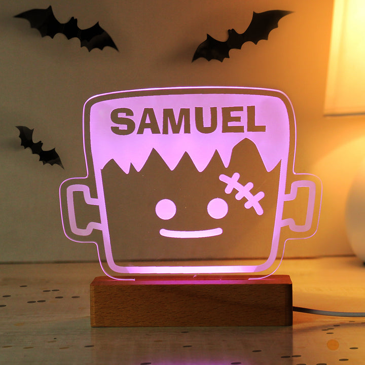 Buy Personalised Frankenstein Wooden LED Light available now at www.giftsfinder.co.uk