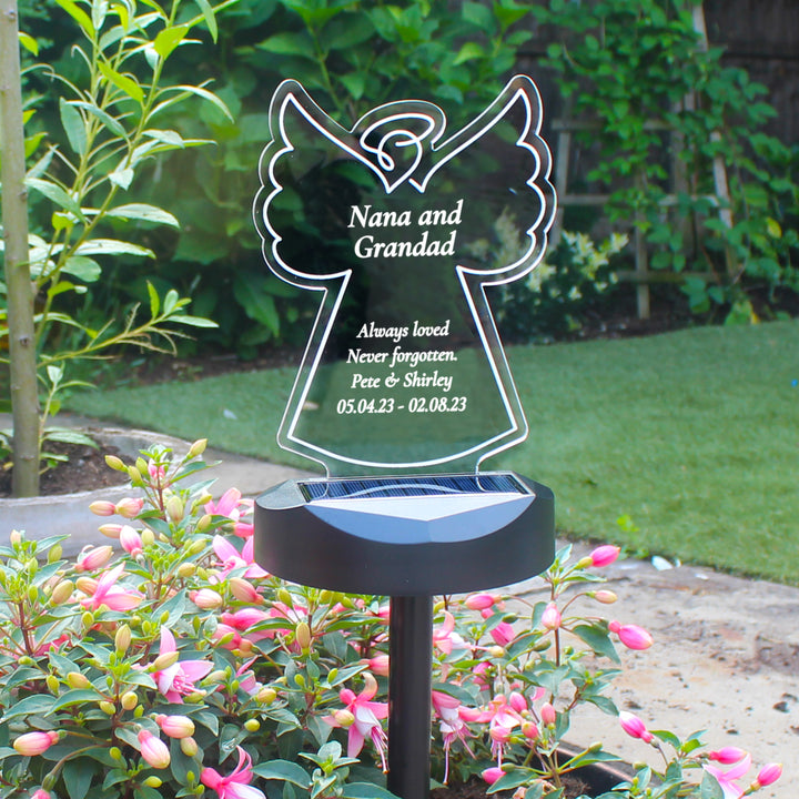 Personalised Angel Memorial Outdoor Solar Light - part of the Gifts Finder Personalised LED Lights & Candles collection