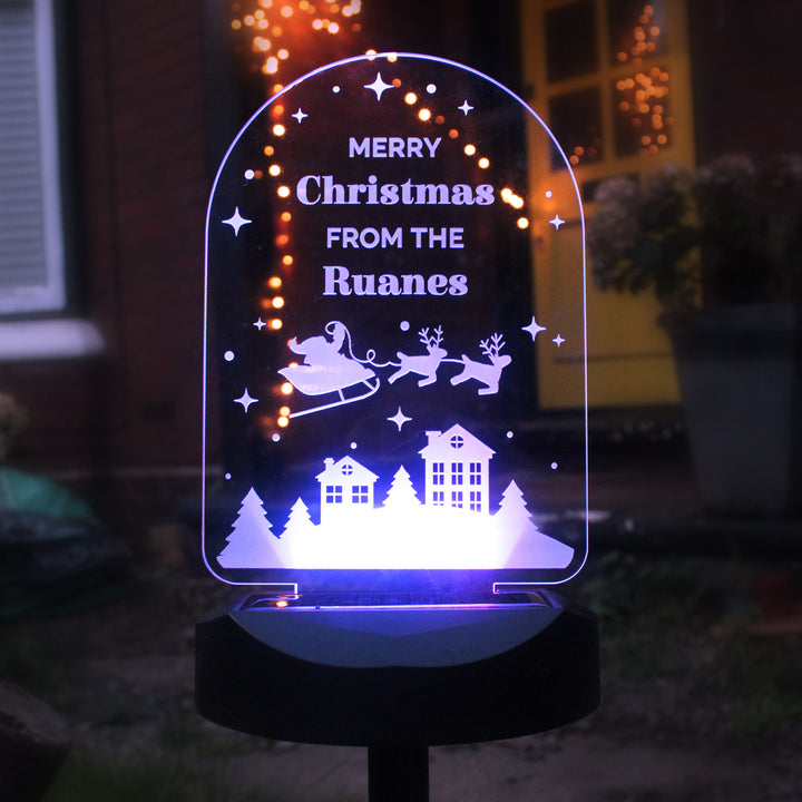 Buy Personalised Christmas Outdoor Solar Light available now at www.giftsfinder.co.uk