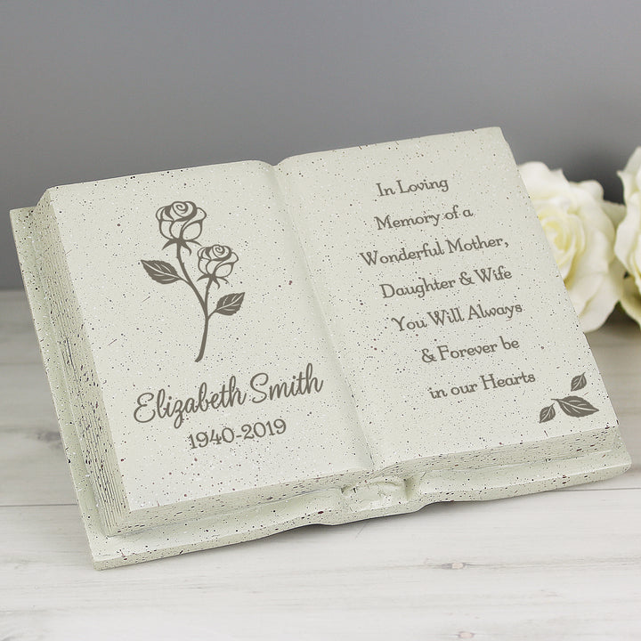 Personalised Rose Memorial Book - part of the Gifts Finder Personalised Memorials collection