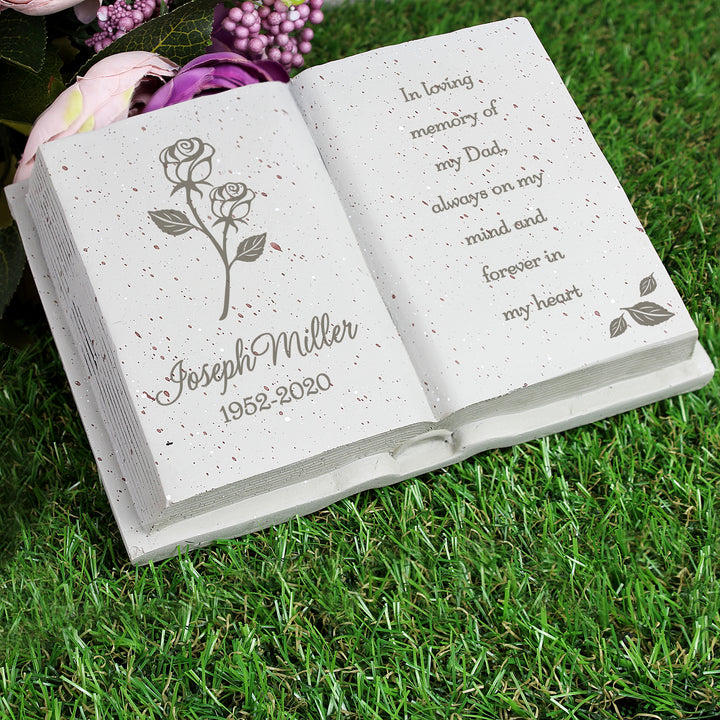 Personalised Rose Memorial Book - part of the Gifts Finder Personalised Memorials collection