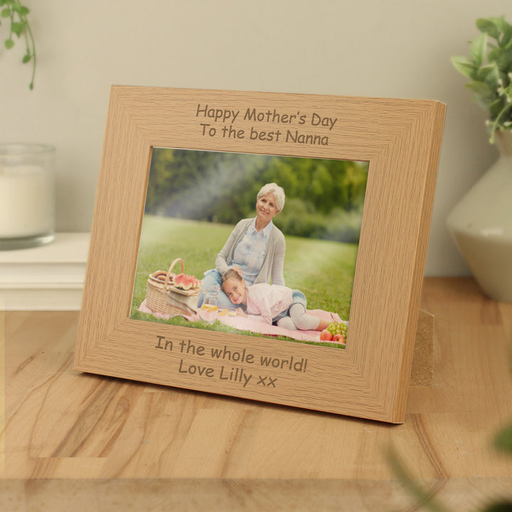 Personalised Landscape 7x5 Inch Landscape Wooden Photo Frame - part of the Personalised Photo Frames collection