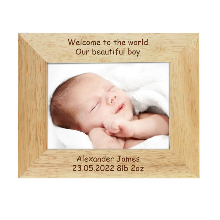 Personalised Landscape 7x5 Inch Landscape Wooden Photo Frame - part of the Personalised Photo Frames collection