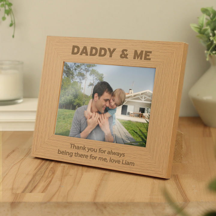 Buy Personalised Daddy & Me 5x7 Landscape Wooden Photo Frame available now at www.giftsfinder.co.uk