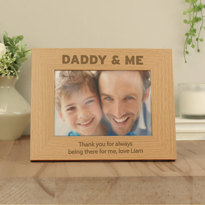 Buy Personalised Daddy & Me 5x7 Landscape Wooden Photo Frame available now at www.giftsfinder.co.uk