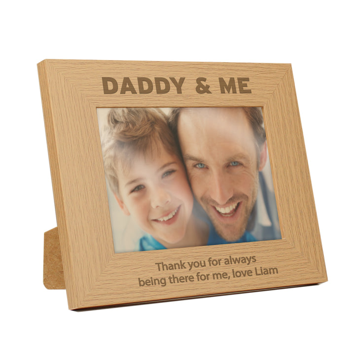 Buy Personalised Daddy & Me 5x7 Landscape Wooden Photo Frame available now at www.giftsfinder.co.uk