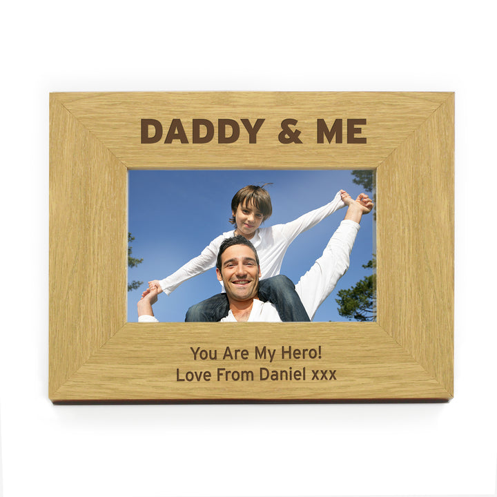 Buy Personalised Oak Finish 6x4 Daddy & Me Photo Frame at www.giftsfinder.co.uk