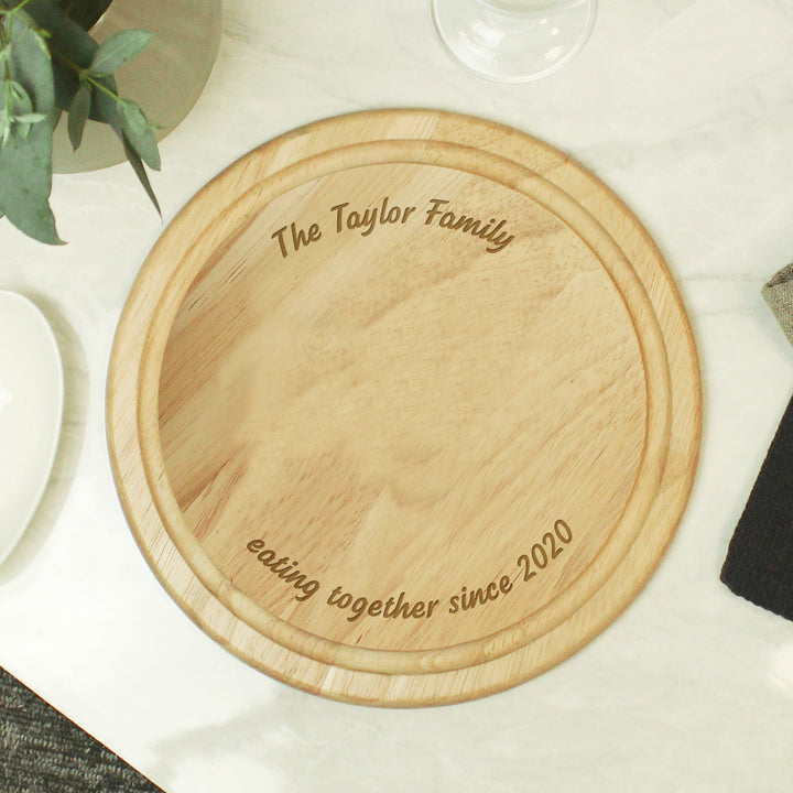 Buy Personalised Plain Round Chopping Board at www.giftsfinder.co.uk