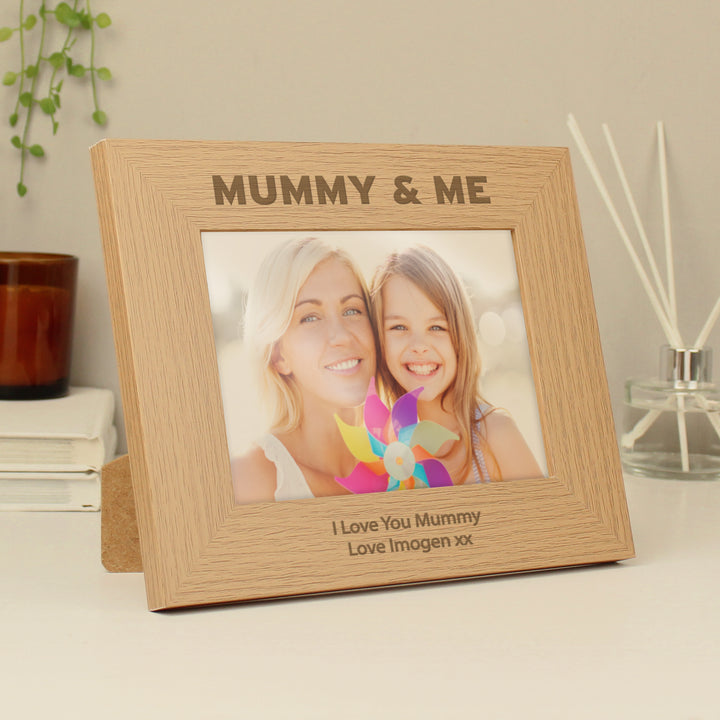 Buy Personalised Mummy & Me 7x5 Landscape Wooden Photo Frame at www.giftsfinder.co.uk