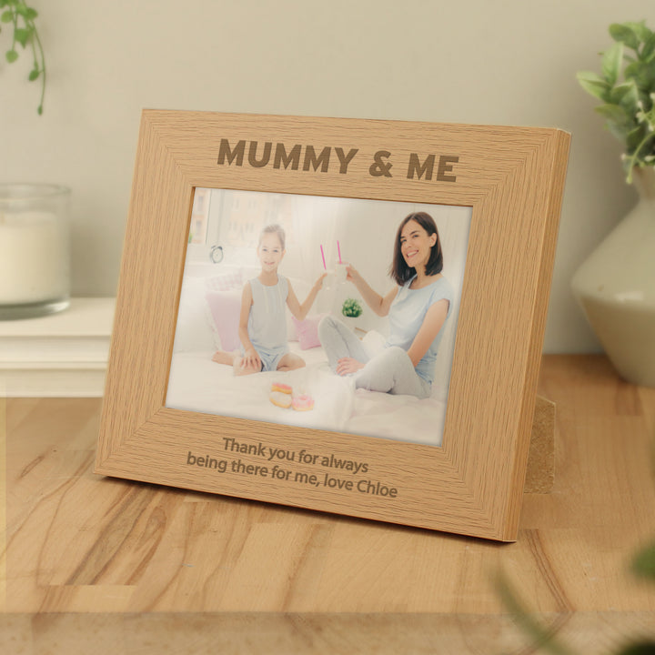 Buy Personalised Mummy & Me 7x5 Landscape Wooden Photo Frame at www.giftsfinder.co.uk