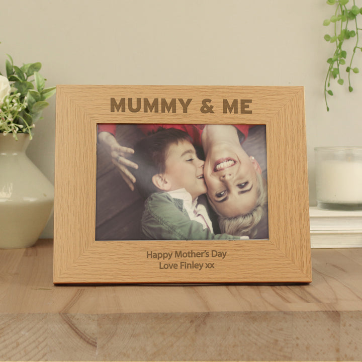 Buy Personalised Mummy & Me 7x5 Landscape Wooden Photo Frame at www.giftsfinder.co.uk