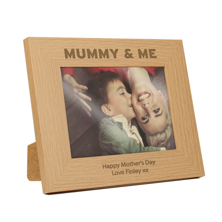 Buy Personalised Mummy & Me 7x5 Landscape Wooden Photo Frame at www.giftsfinder.co.uk