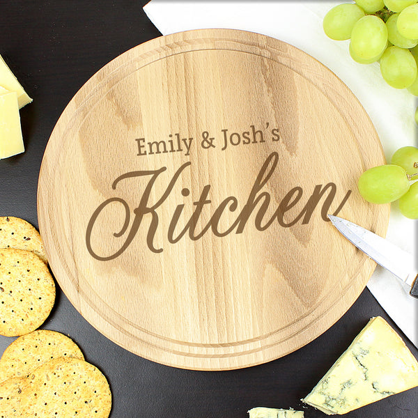 Buy Personalised Kitchen Round Chopping Board at www.giftsfinder.co.uk