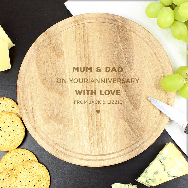 Buy Personalised Round Chopping Board at www.giftsfinder.co.uk