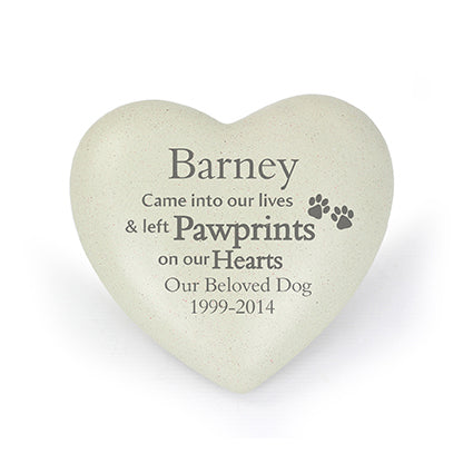 Buy Personalised Pet Pawprints Heart Memorial at www.giftsfinder.co.uk