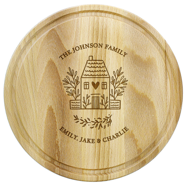 Buy Personalised HOME Round Chopping Board available now at www.giftsfinder.co.uk