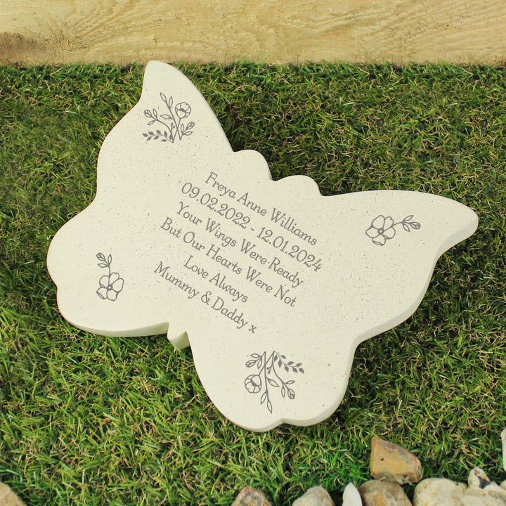 Buy Personalised Floral Memorial Resin Butterfly available now at www.giftsfinder.co.uk