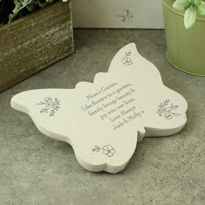 Buy Personalised Floral Memorial Resin Butterfly available now at www.giftsfinder.co.uk