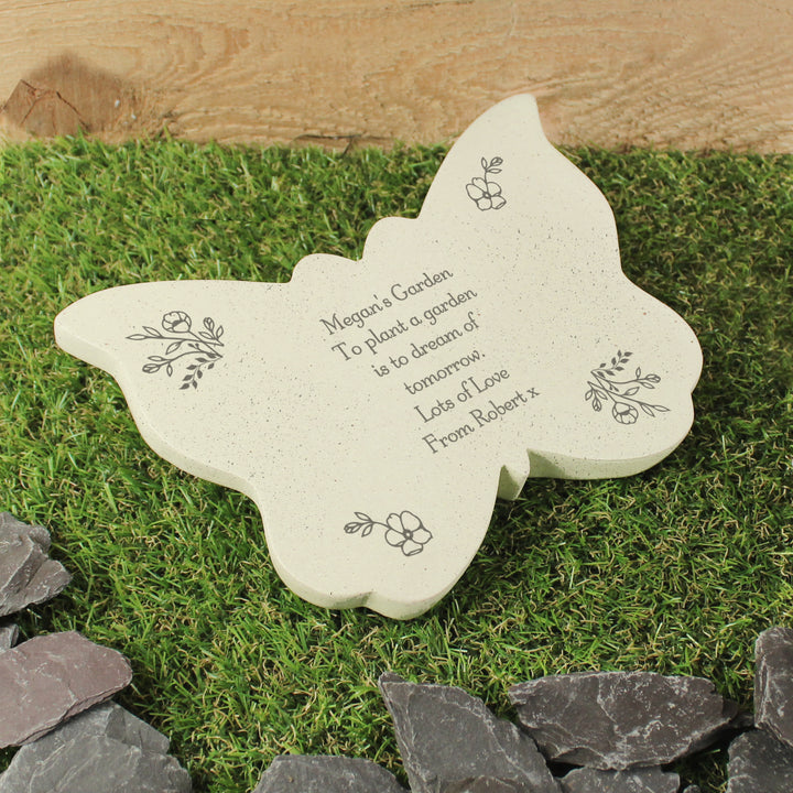 Buy Personalised Floral Memorial Resin Butterfly available now at www.giftsfinder.co.uk