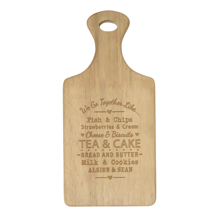 Personalised We Go Together Wooden Paddle Board in gift category Kitchen, Baking & Dining Gifts