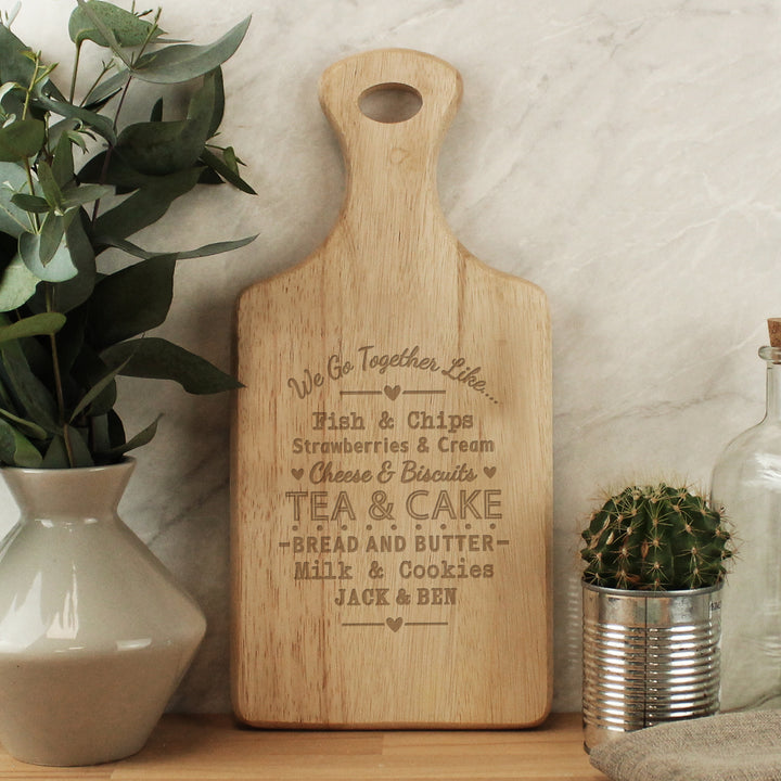 Personalised We Go Together Wooden Paddle Board in gift category Kitchen, Baking & Dining Gifts