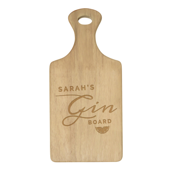 Buy Personalised Gin Wooden Paddle Board available now at www.giftsfinder.co.uk