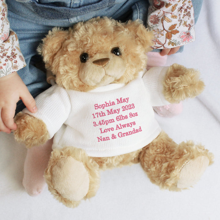 Buy Personalised Message Teddy Bear - Pink available now at www.giftsfinder.co.uk