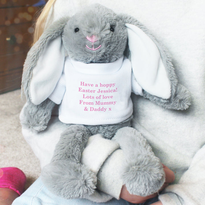 Buy Personalised Message Bunny Rabbit In Jumper - Pink available now at www.giftsfinder.co.uk